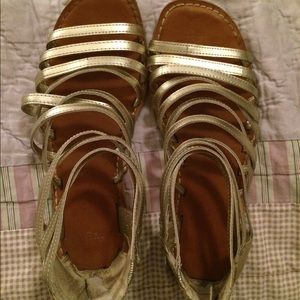 Gold metallic gladiator sandals from Gap NEW